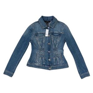 White House Black Market Medium Denim Wash Jacket | Size XXS